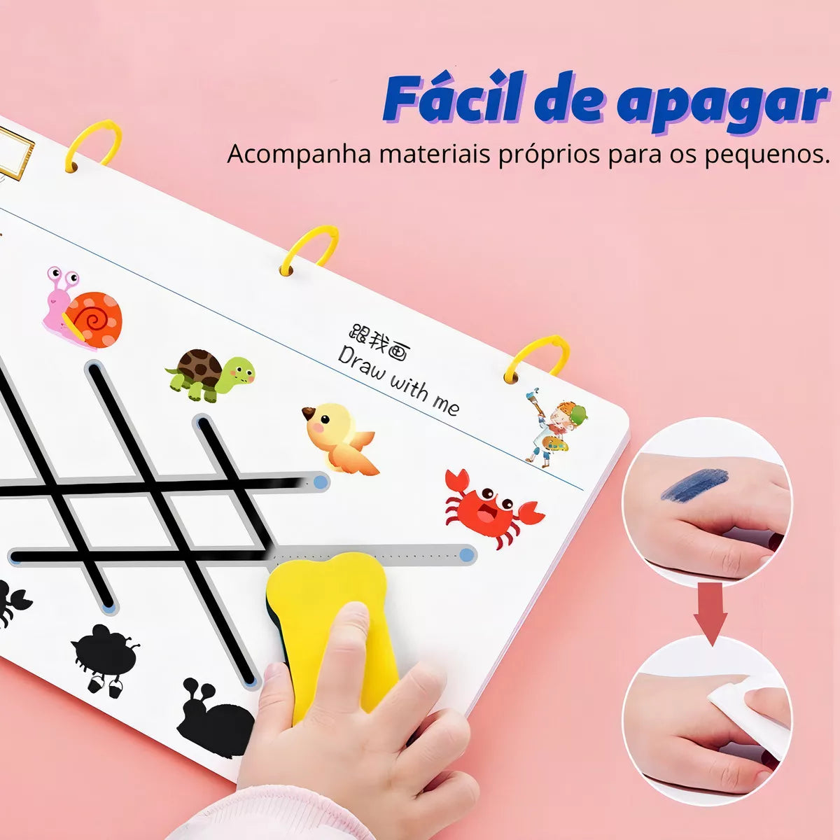 Caderno Didático Reutilizável com Brindes – Pinguim 🐧