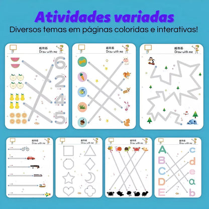 Caderno Didático Reutilizável com Brindes – Pinguim 🐧